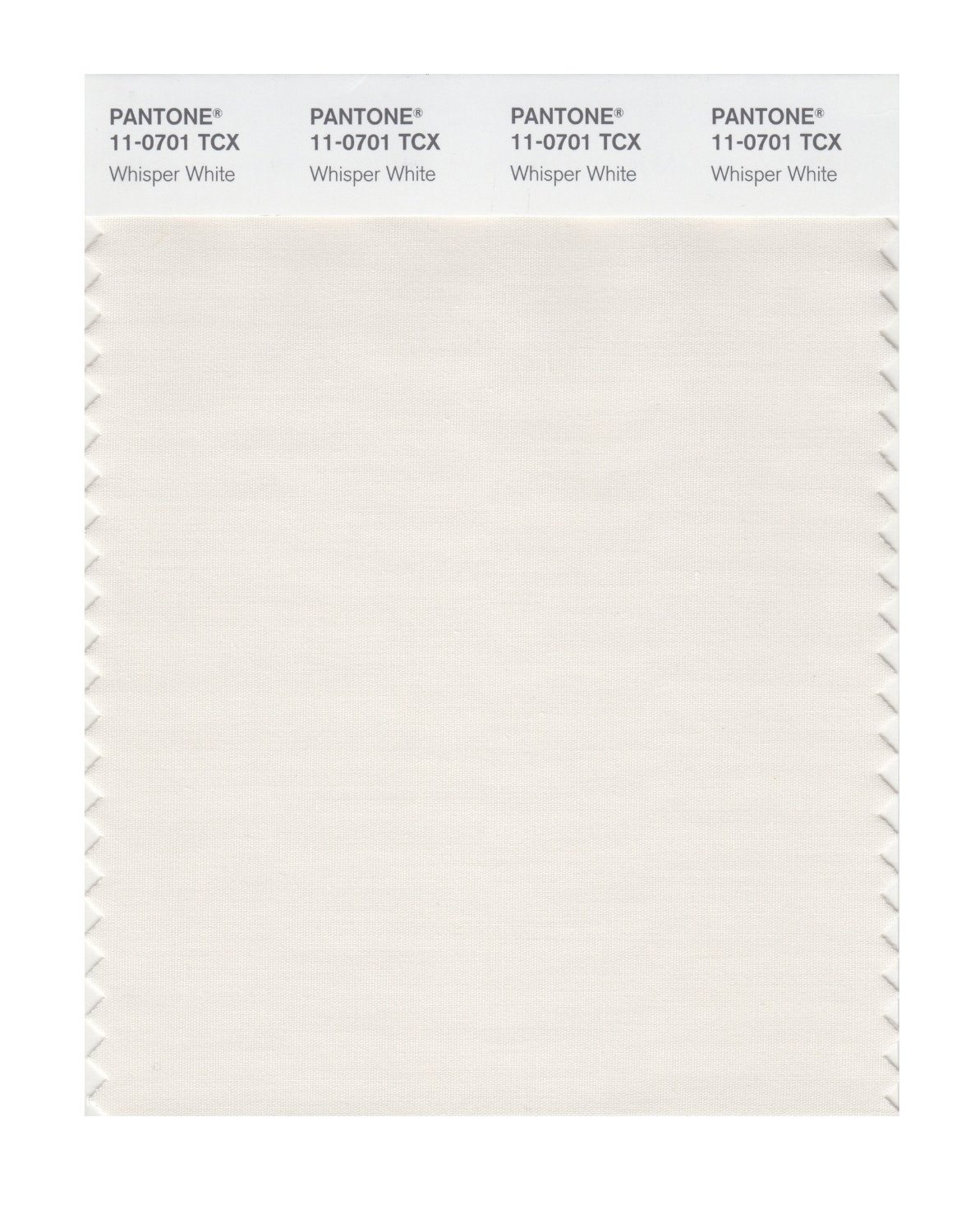 Pantone Cotton Swatch 11-0701 Whisper White