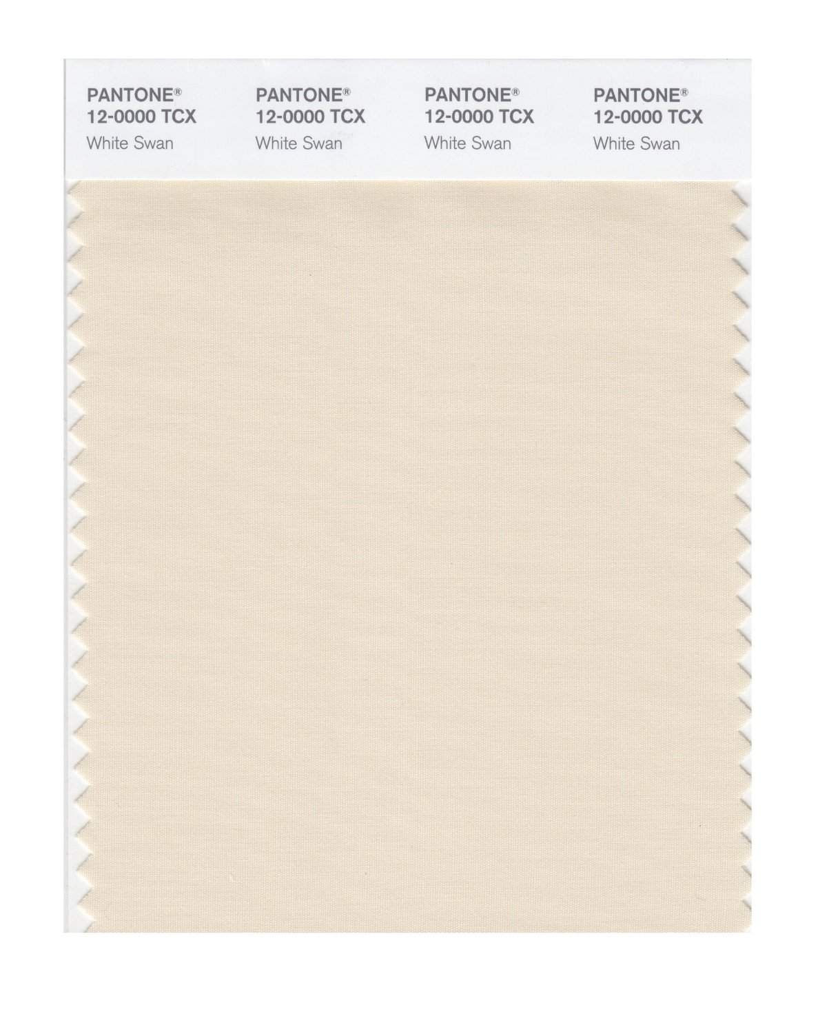 Pantone Cotton Swatch 12-0000 White Swan