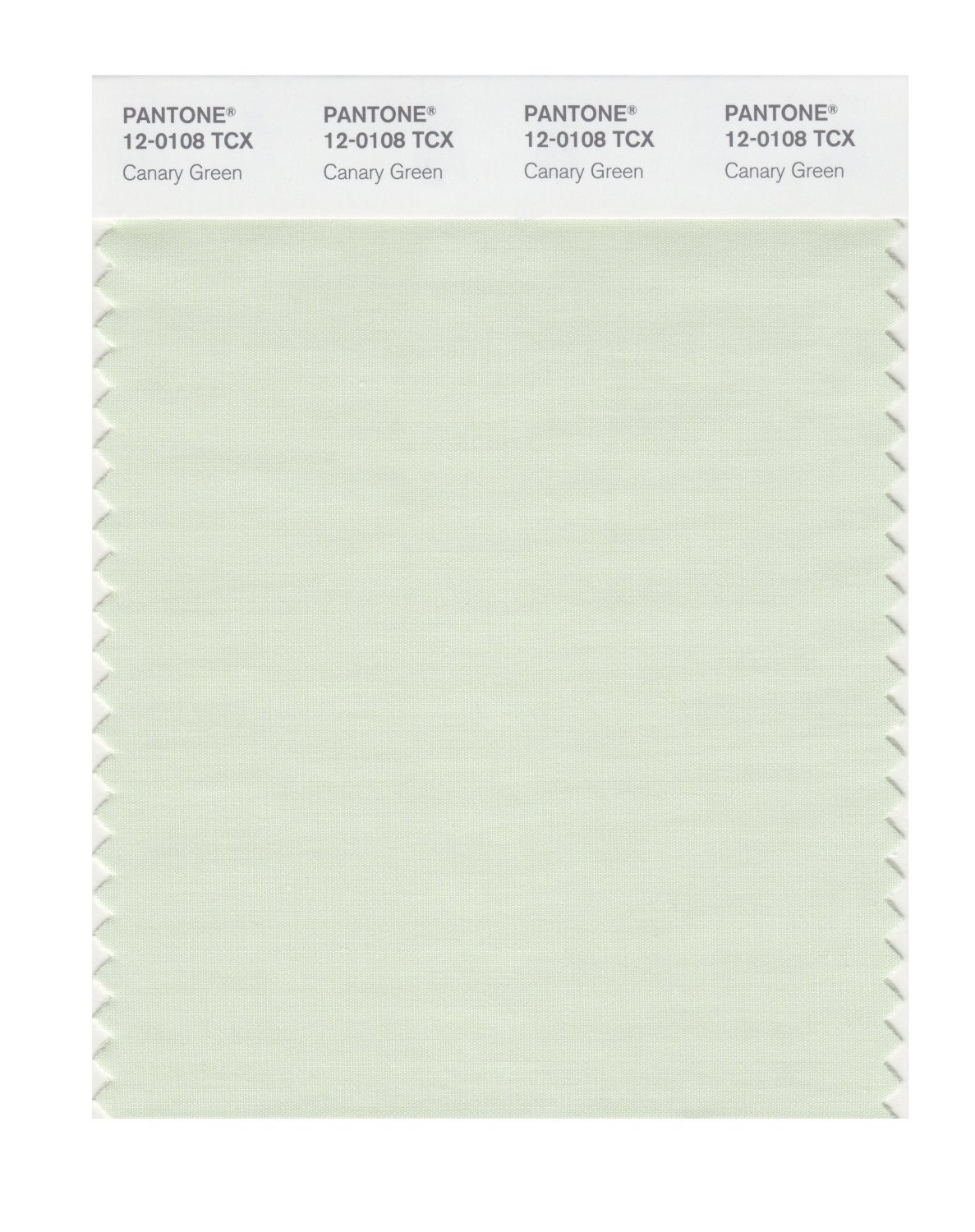 Pantone Cotton Swatch 12-0108 Canary Green