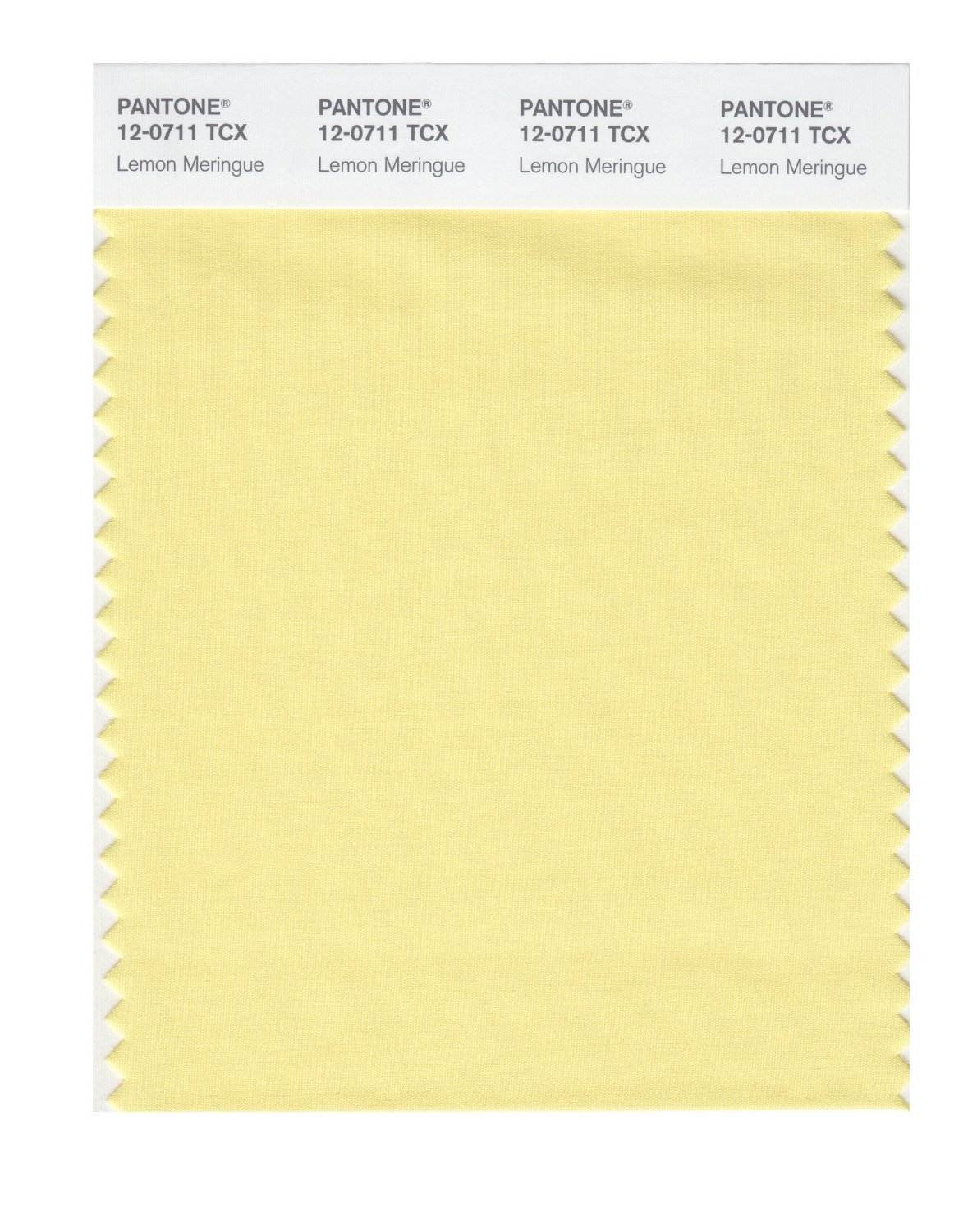 Pantone Cotton Swatch 12-0711 Lemon Meringue