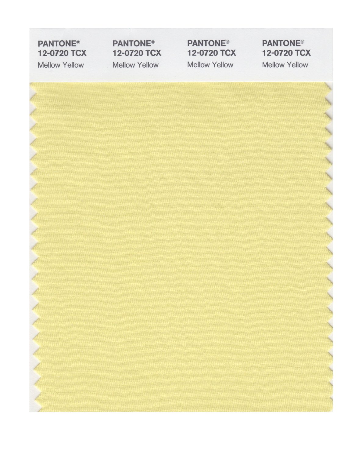 Pantone Cotton Swatch 12-0720 Mellow Yellow