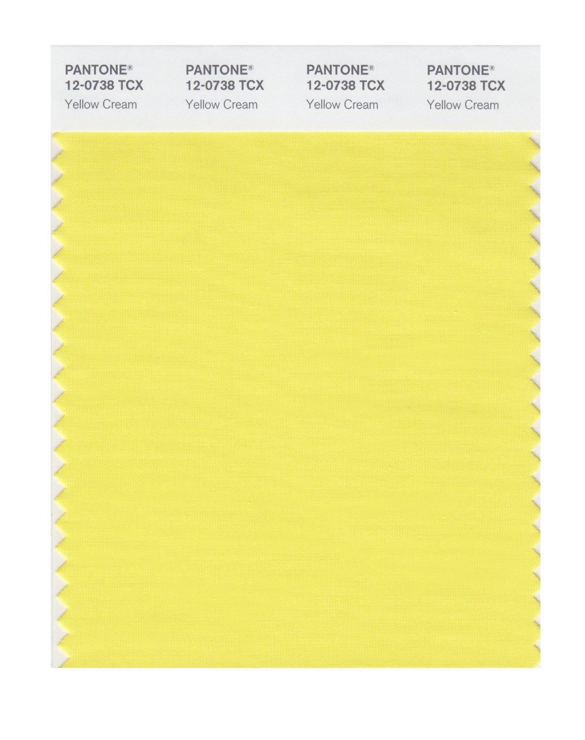 Pantone Cotton Swatch 12-0738 Yellow Cream