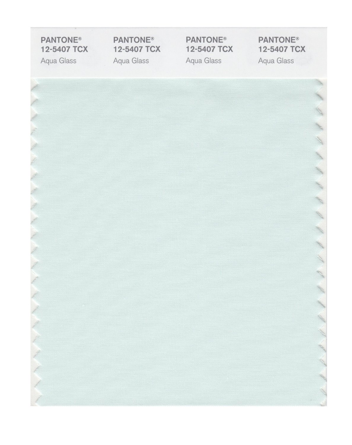 Pantone Cotton Swatch 12-5407 Aqua Glass