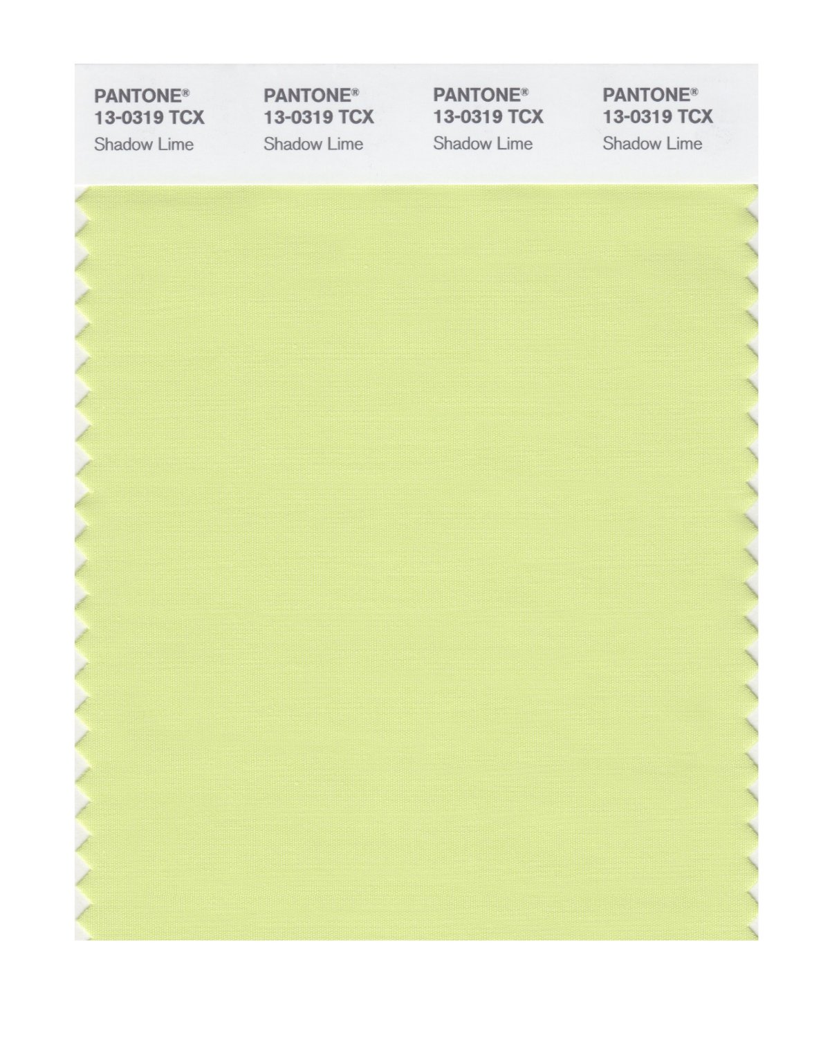 Pantone Cotton Swatch 13-0319 Shadow Lime