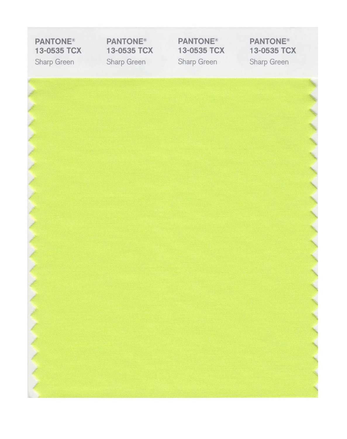 Pantone Cotton Swatch 13-0535 Sharp Green