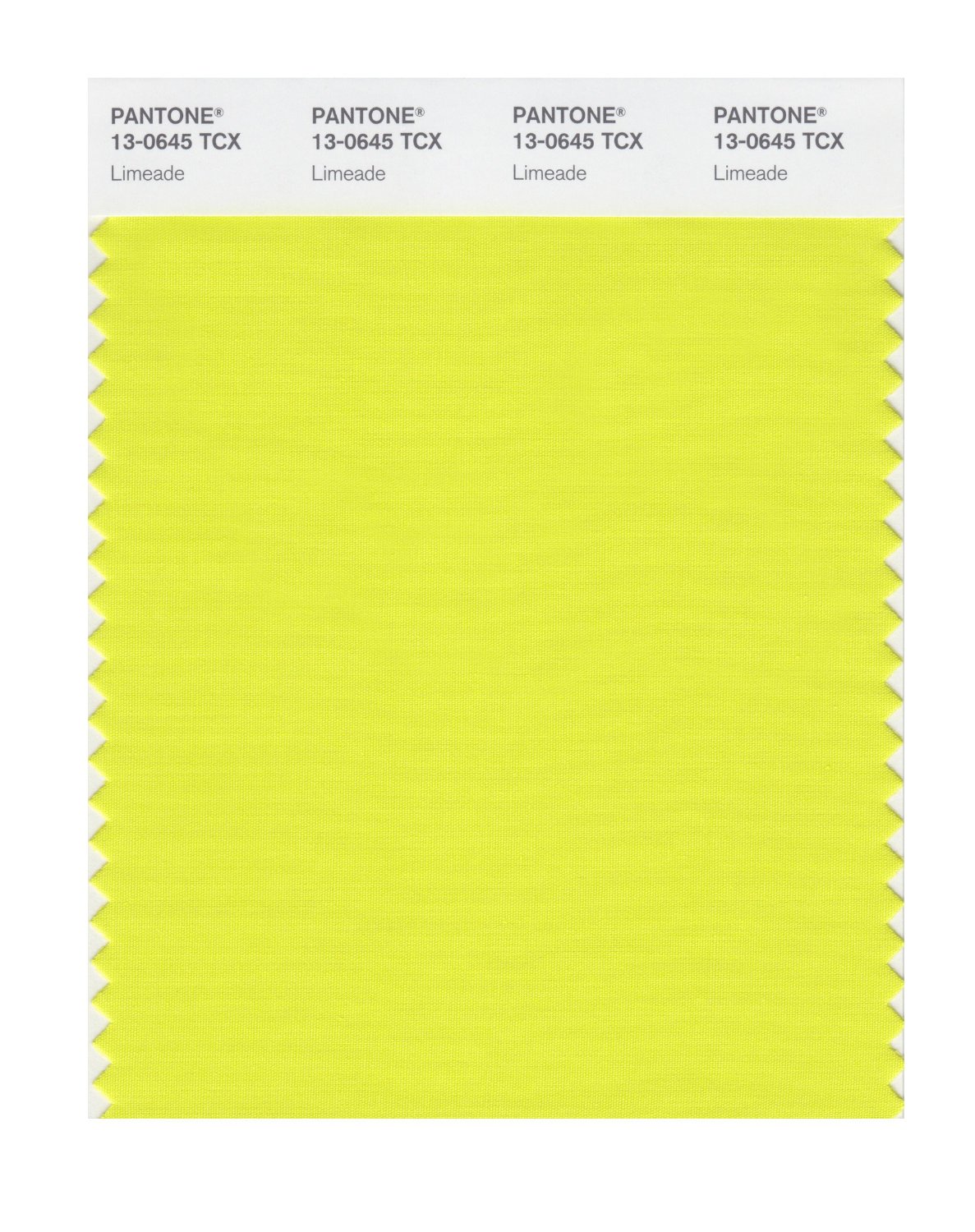 Pantone Cotton Swatch 13-0645 Limeade