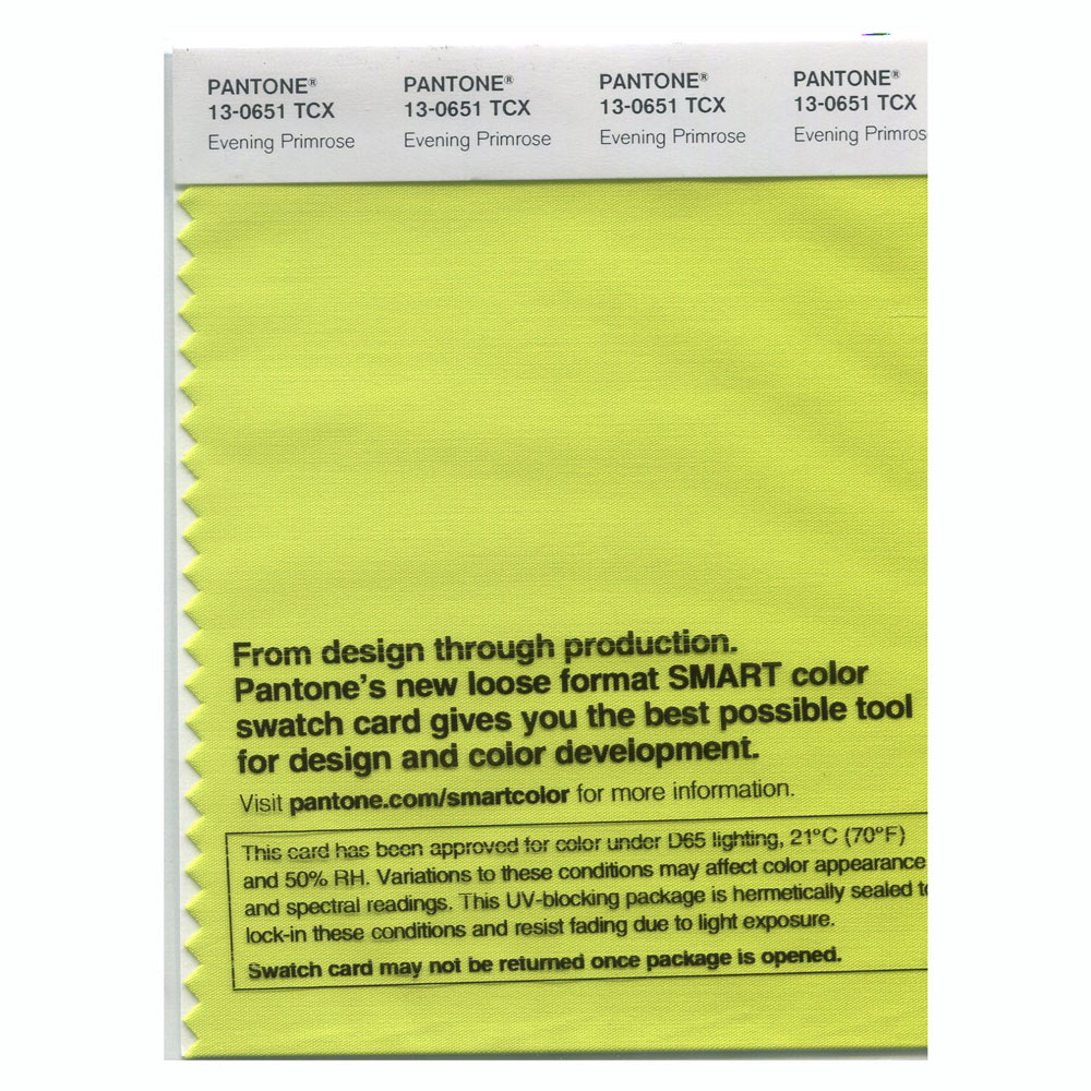 Pantone Cotton Swatch 13-0651 Evening Primros