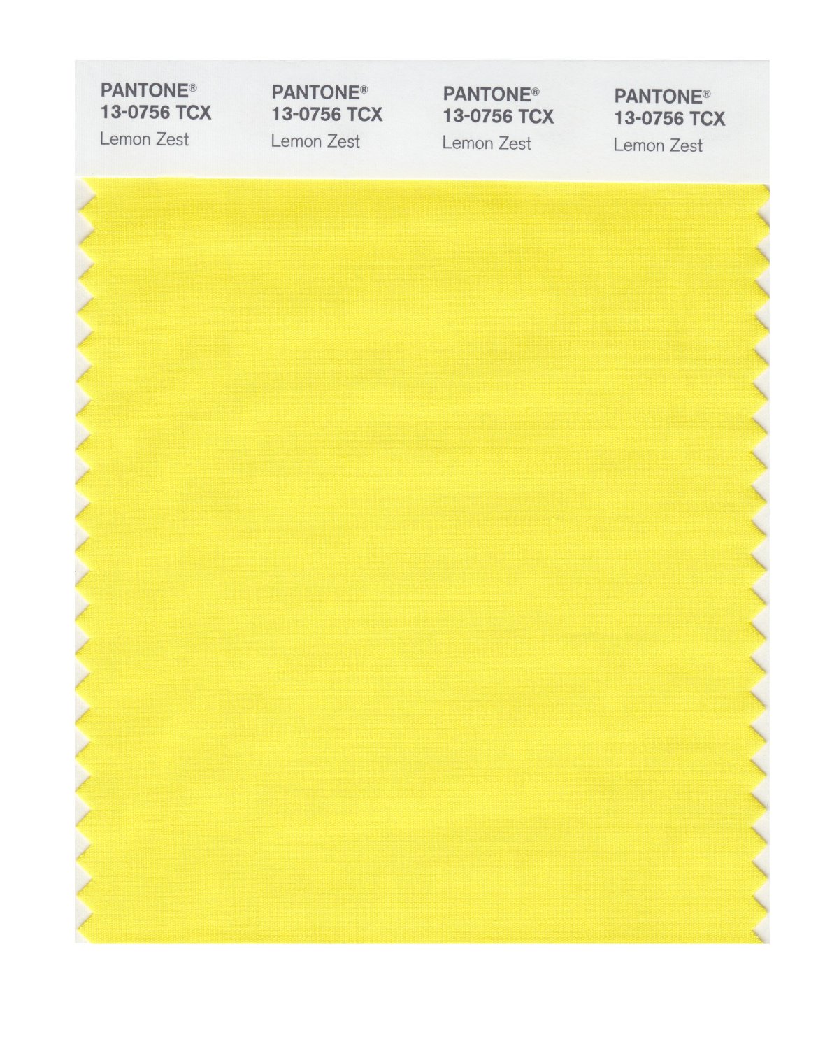 Pantone Cotton Swatch 13-0756 Lemon Zest