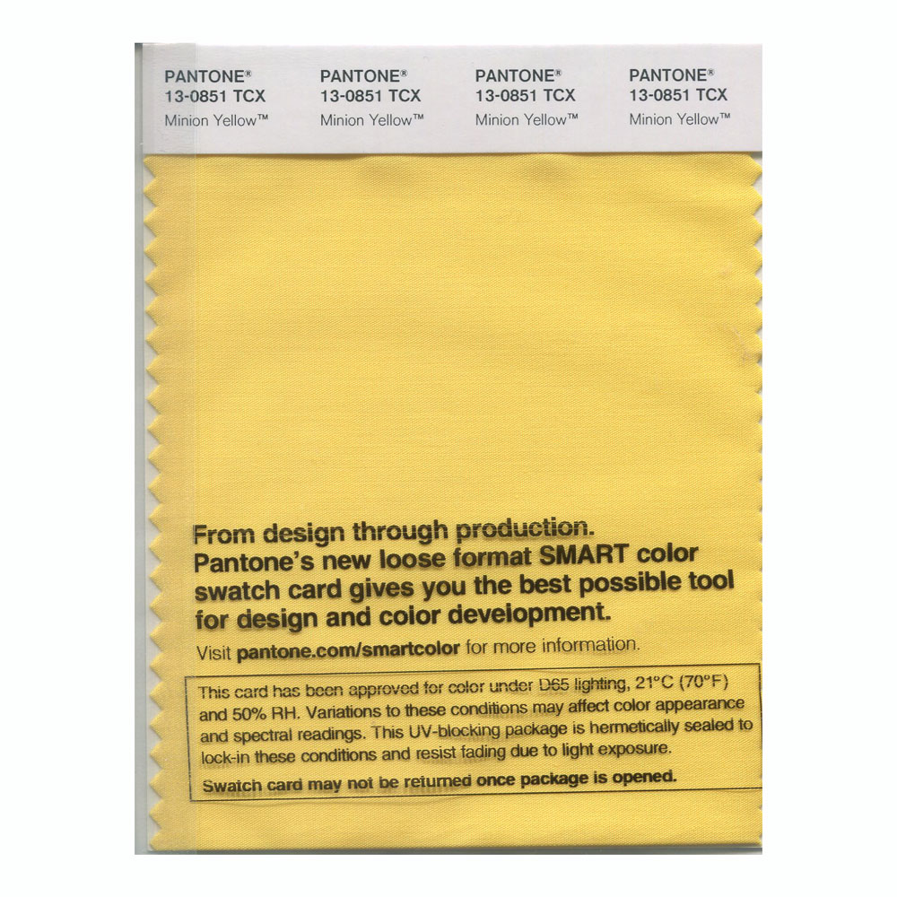 Pantone Cotton Swatch 13-0851 Minion Yellow