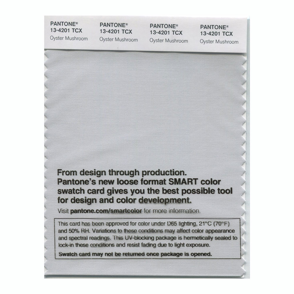 Pantone Cotton Swatch 13-4201 Oyster Mushroom