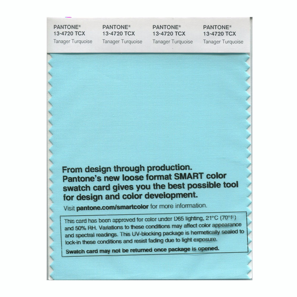 Pantone Cotton Swatch 13-4720 Tanager Turquoi