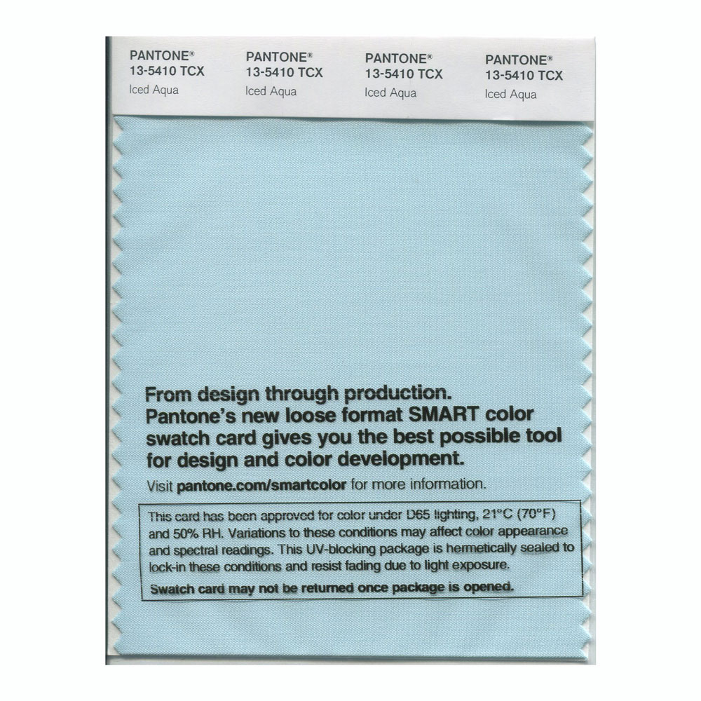 Pantone Cotton Swatch 13-5410 Iced Aqua