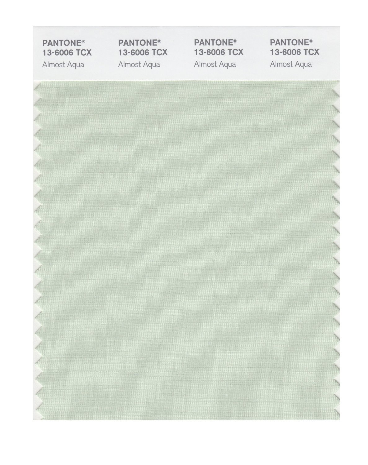 Pantone Cotton Swatch 13-6006 Almost Aqua