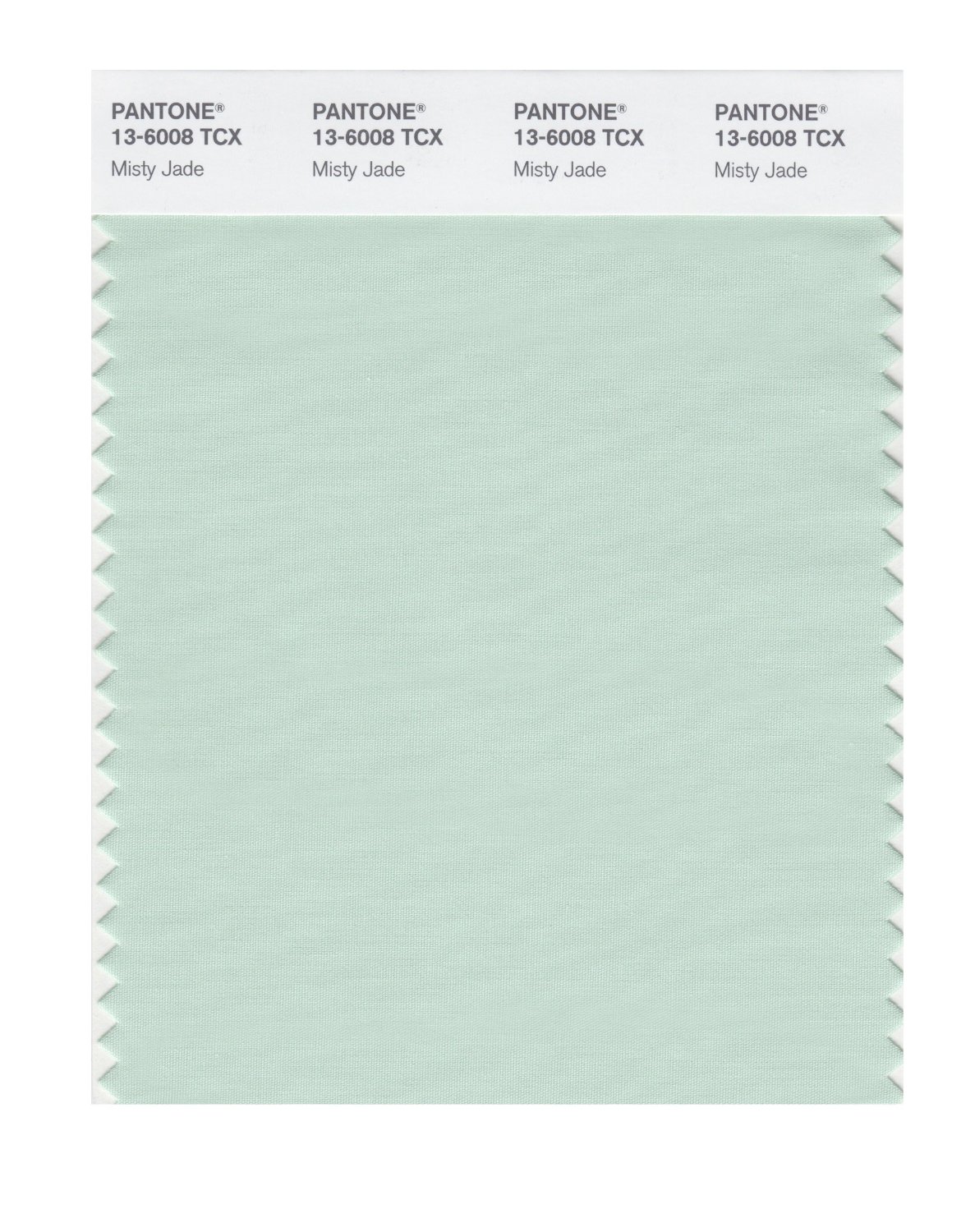 Pantone Cotton Swatch 13-6008 Misty Jade