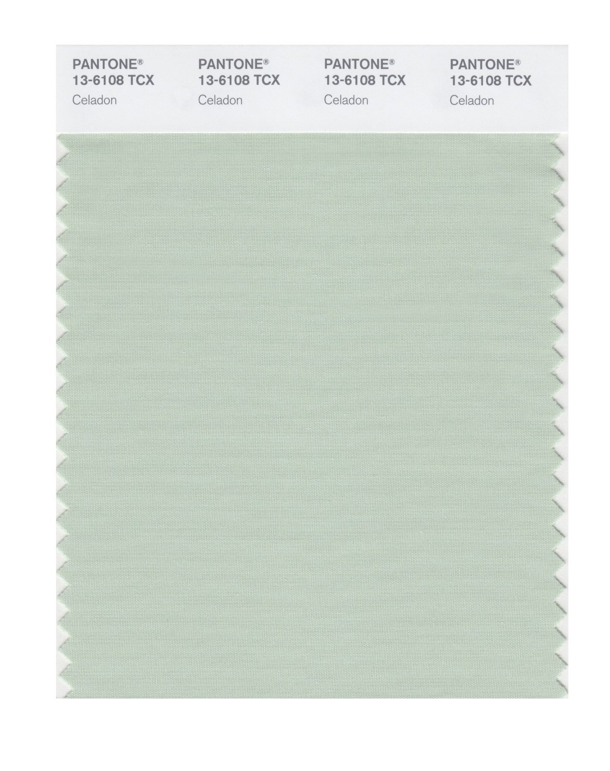 Pantone Cotton Swatch 13-6108 Celadon