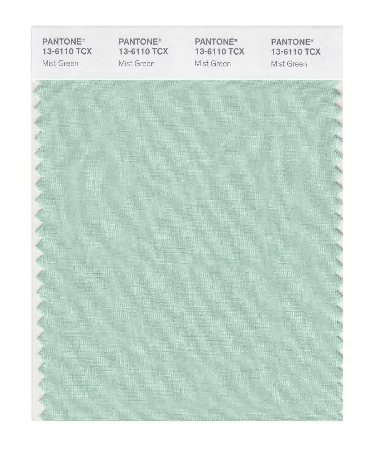 Pantone Cotton Swatch 13-6110 Mist Green
