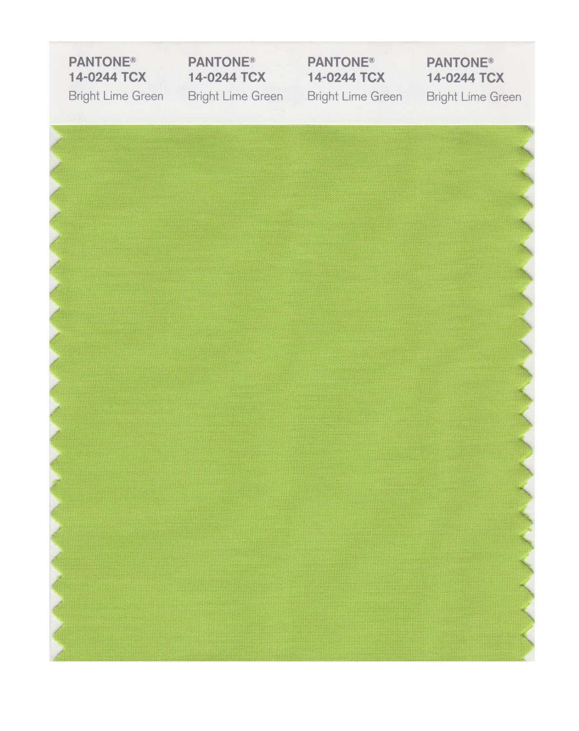 Pantone Cotton Swatch 14-0244 Brt Lime Green