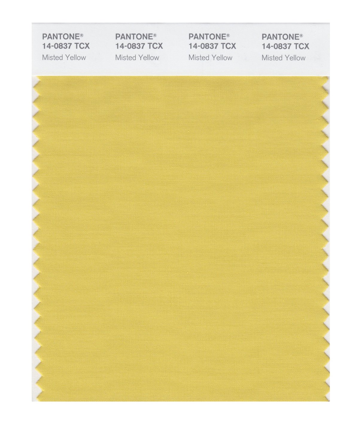 Pantone Cotton Swatch 14-0837 Misted Yellow