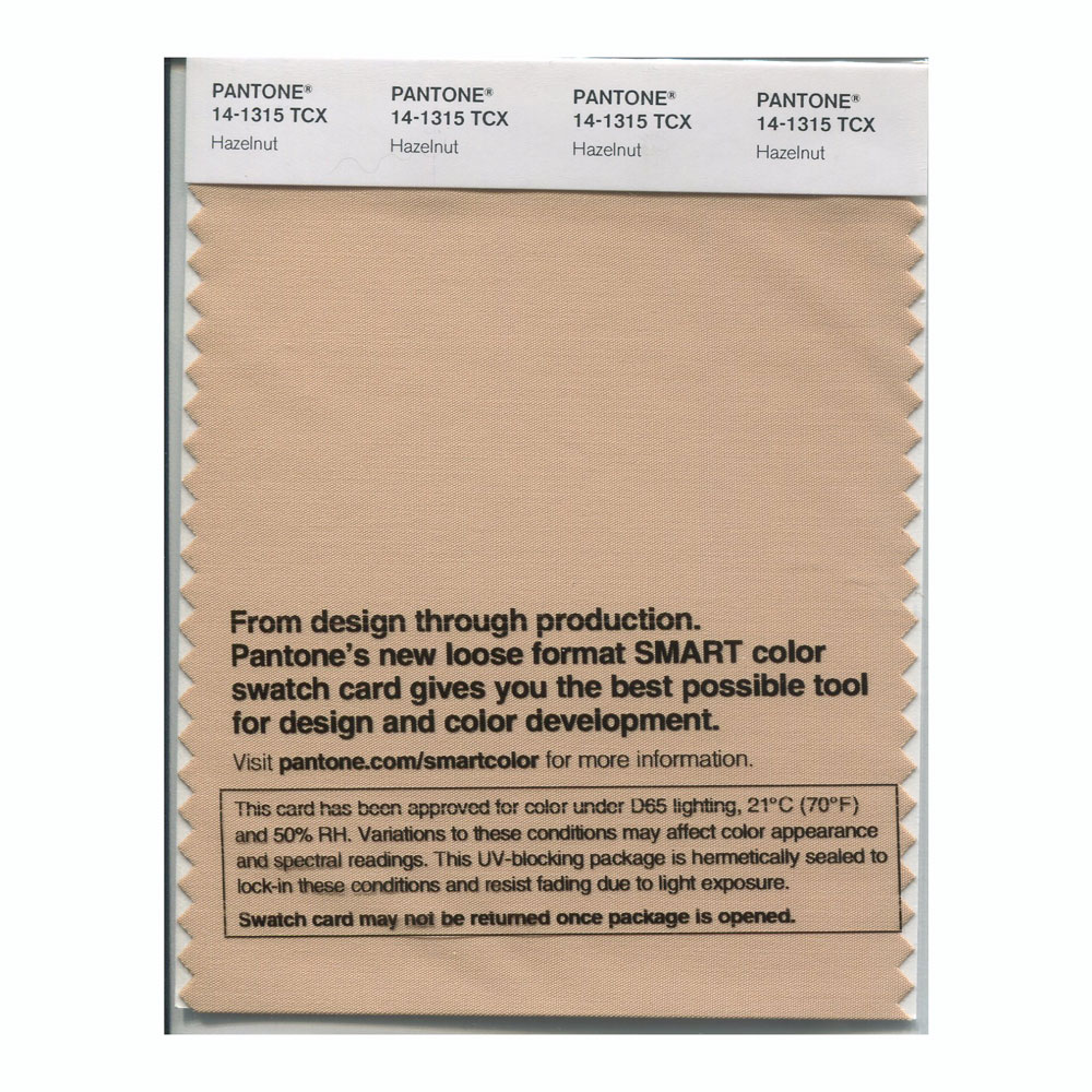 Pantone Cotton Swatch 14-1315 Hazelnut