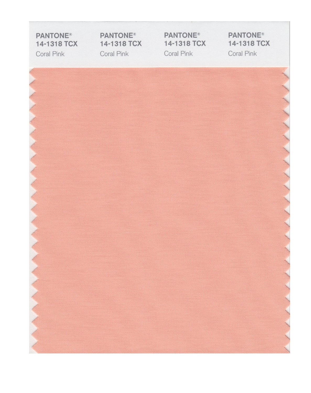 Pantone Cotton Swatch 14-1318 Coral Pink