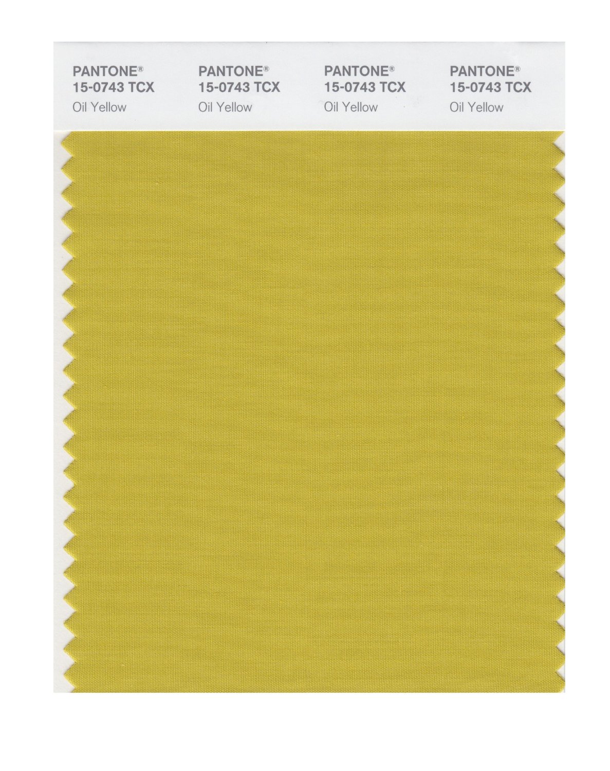 Pantone Cotton Swatch 15-0743 Oil Yellow