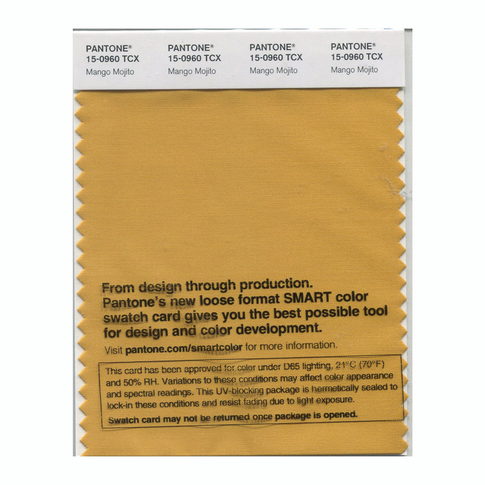 Pantone Cotton Swatch 15-0960 Mango Mojito