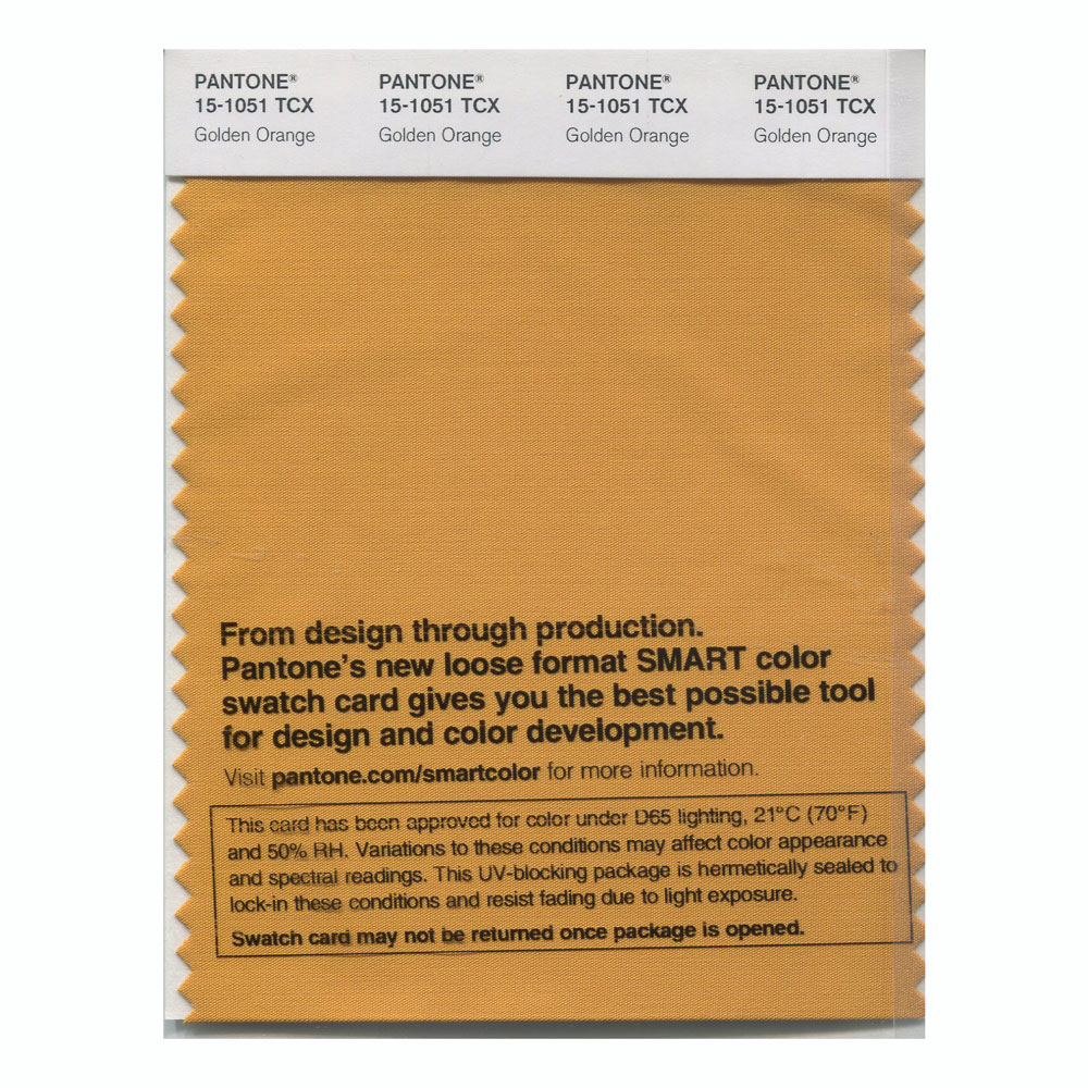 Pantone Cotton Swatch 15-1051 Golden Orange