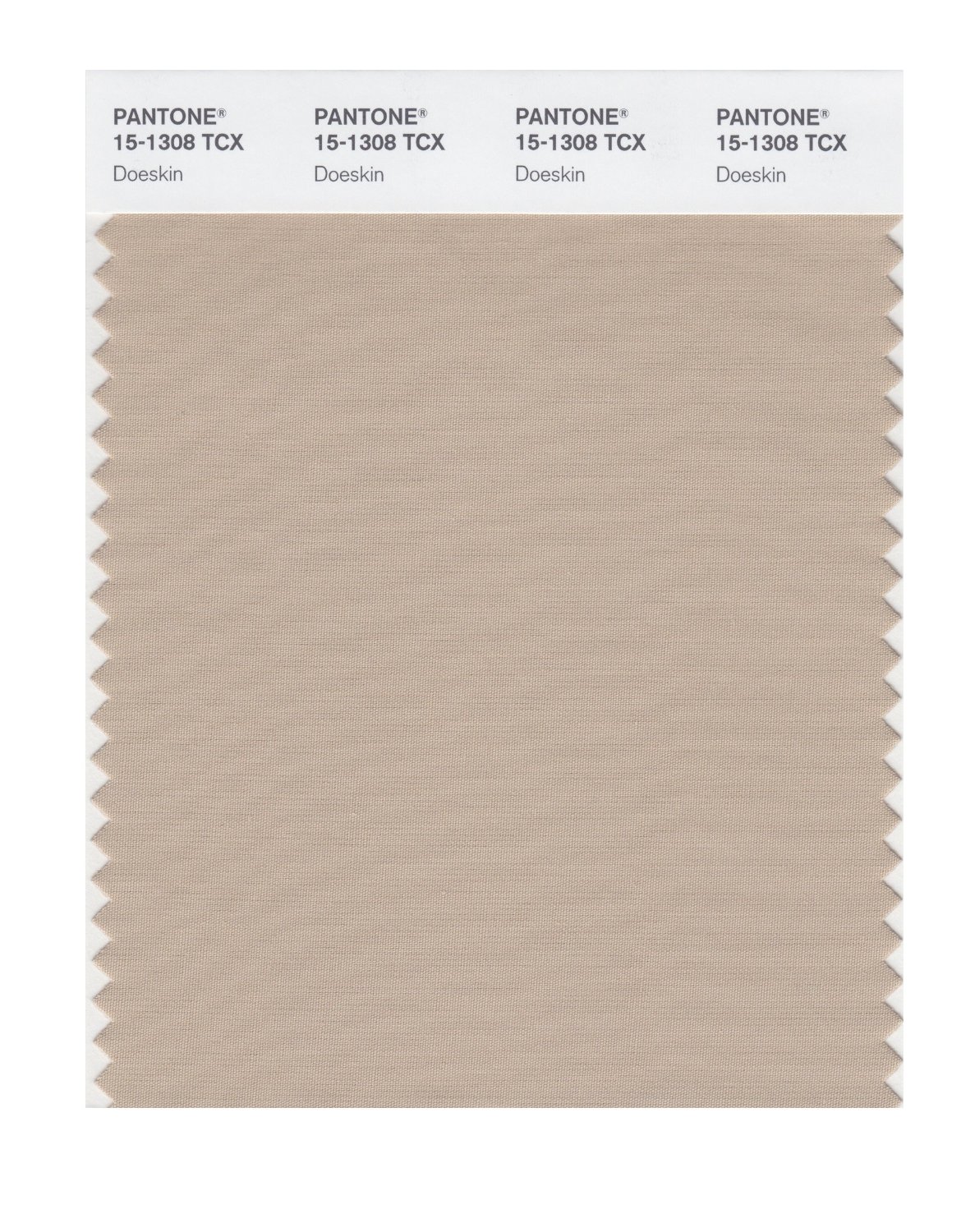 Pantone Cotton Swatch 15-1308 Doeskin