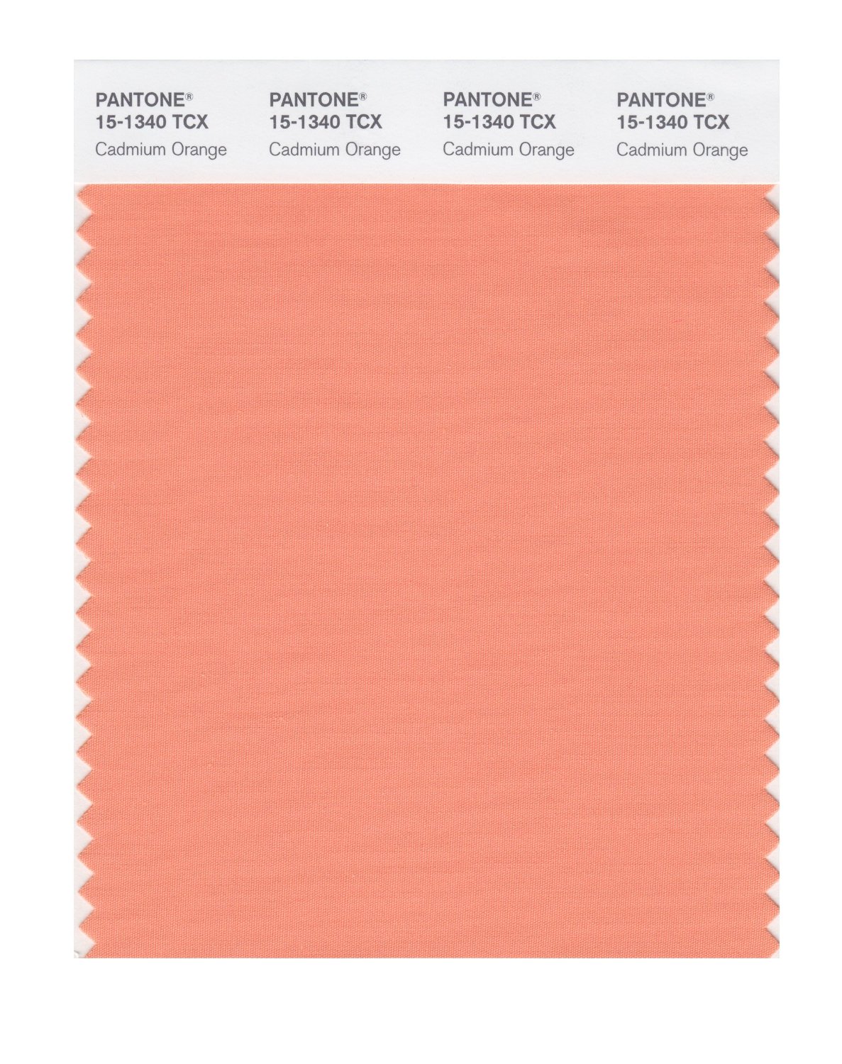 Pantone Cotton Swatch 15-1340 Cadmium Orange