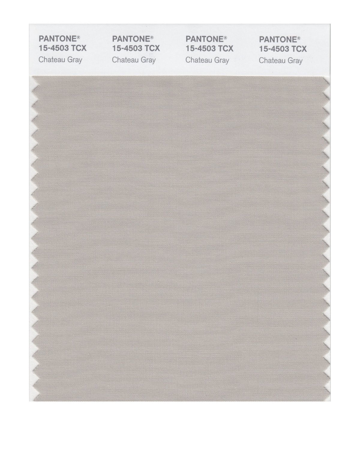 Pantone Cotton Swatch 15-4503 Chateau Gray