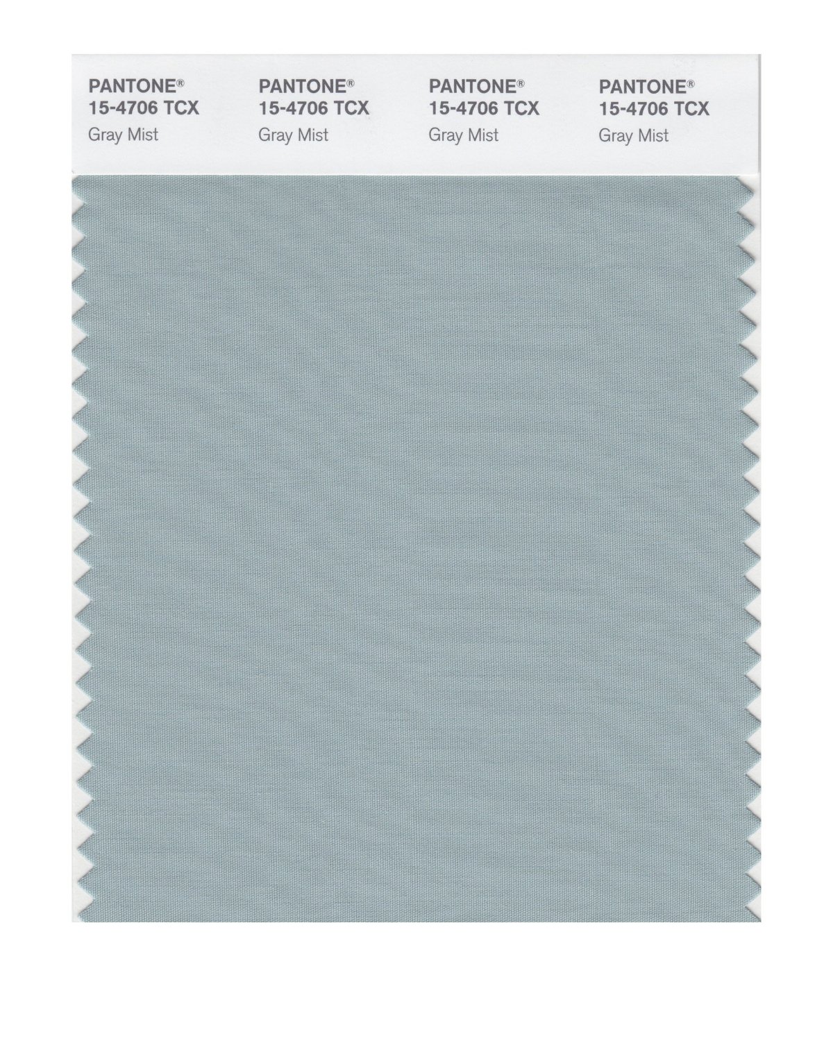 Pantone Cotton Swatch 15-4706 Gray Mist