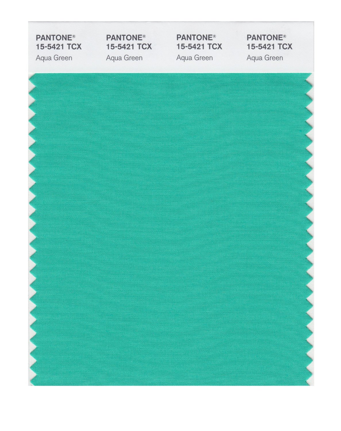 Pantone Cotton Swatch 15-5421 Aqua Green