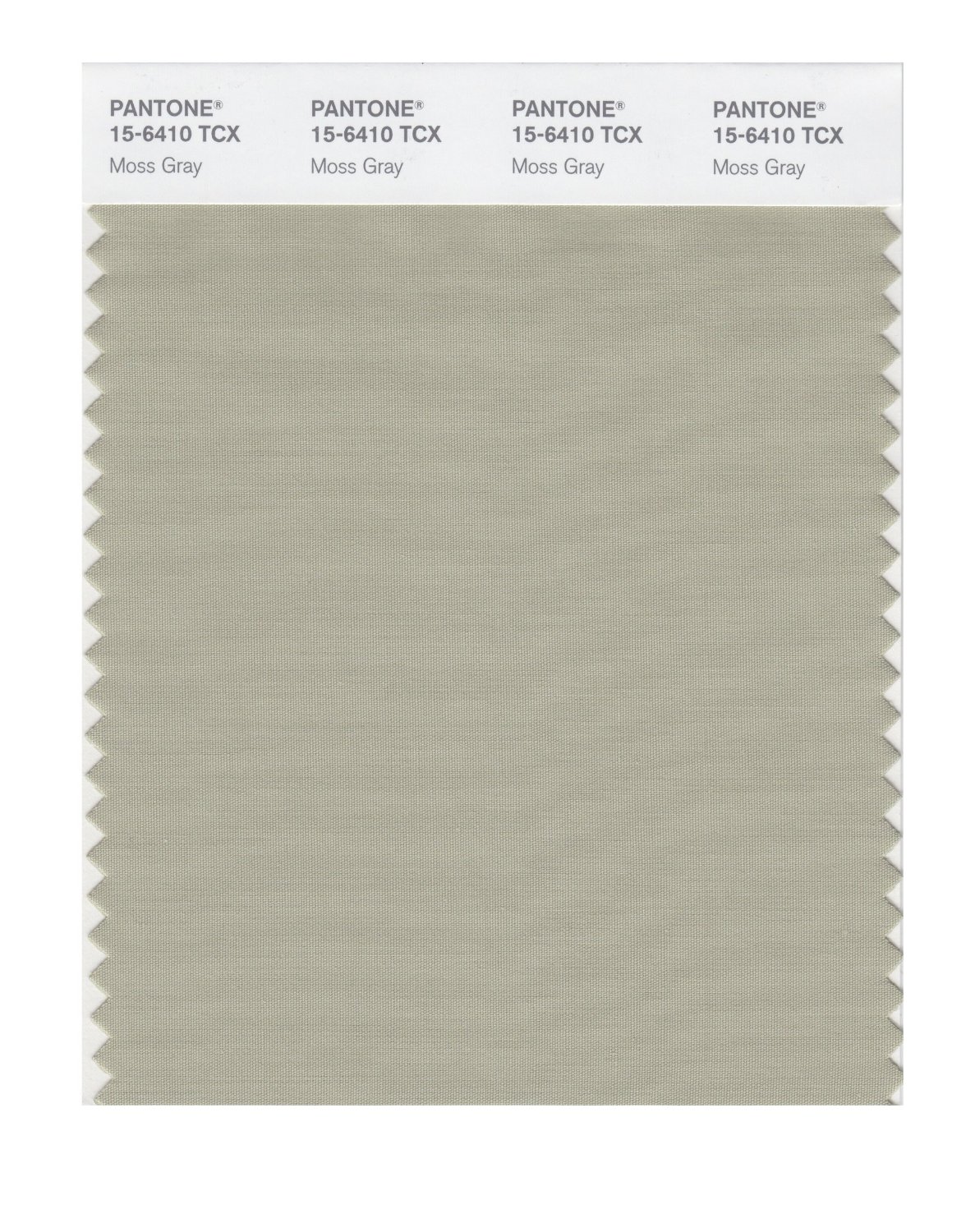 Pantone Cotton Swatch 15-6410 Moss Gray