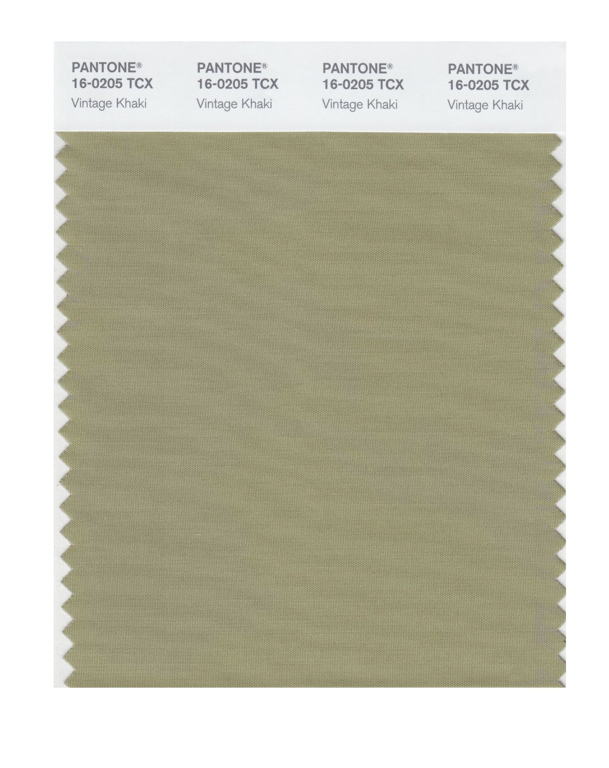 Pantone Cotton Swatch 16-0205 Vintage Khaki