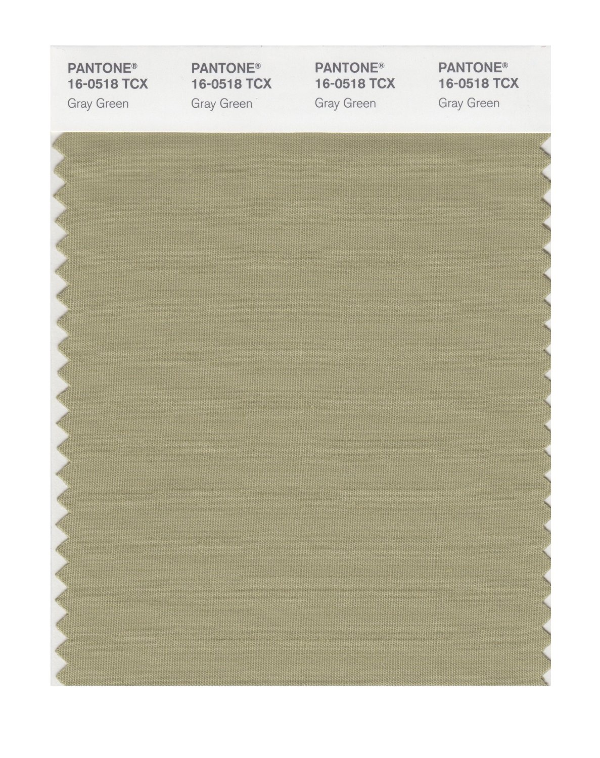 Pantone Cotton Swatch 16-0518 Gray Green