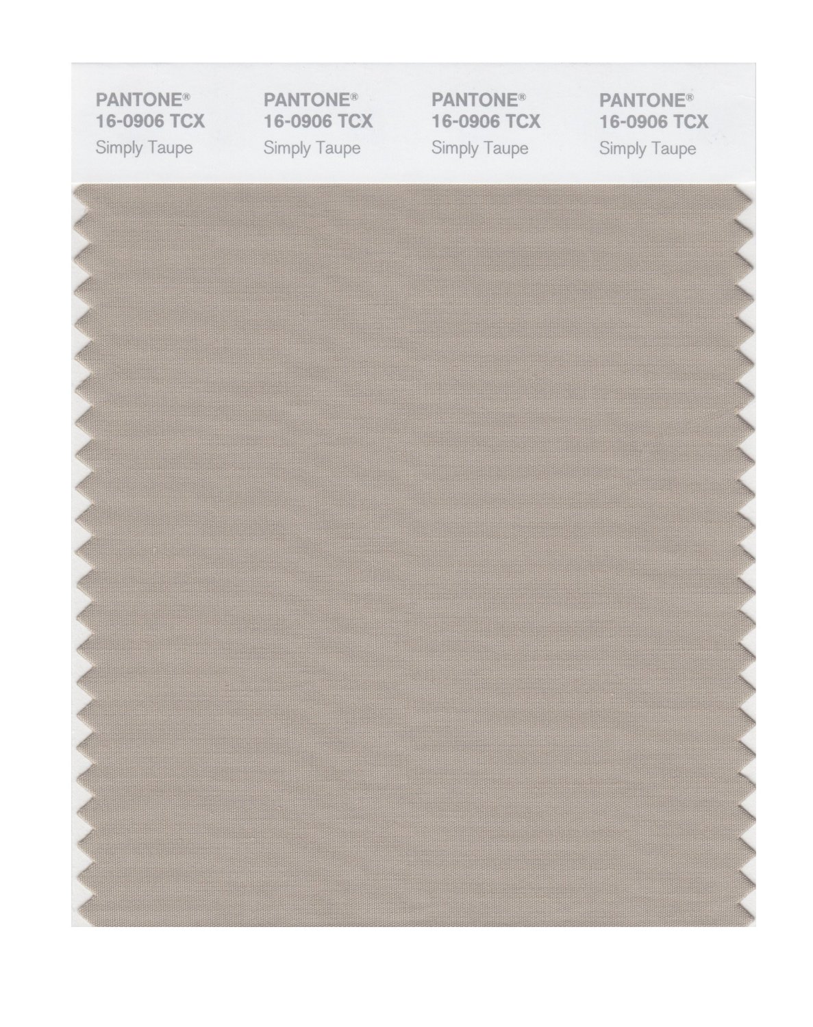 Pantone Cotton Swatch 16-0906 Simply Taupe