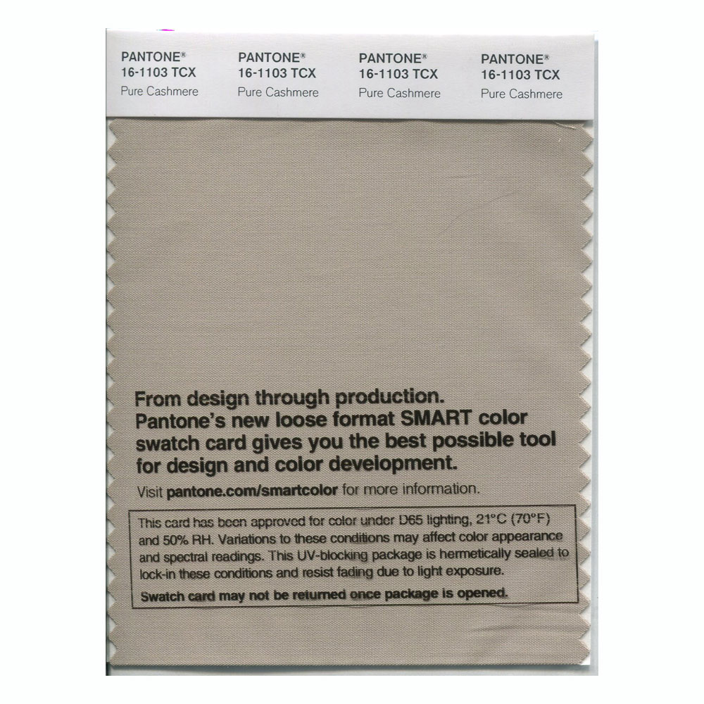 Pantone Cotton Swatch 16-1103 Pure Cashmere