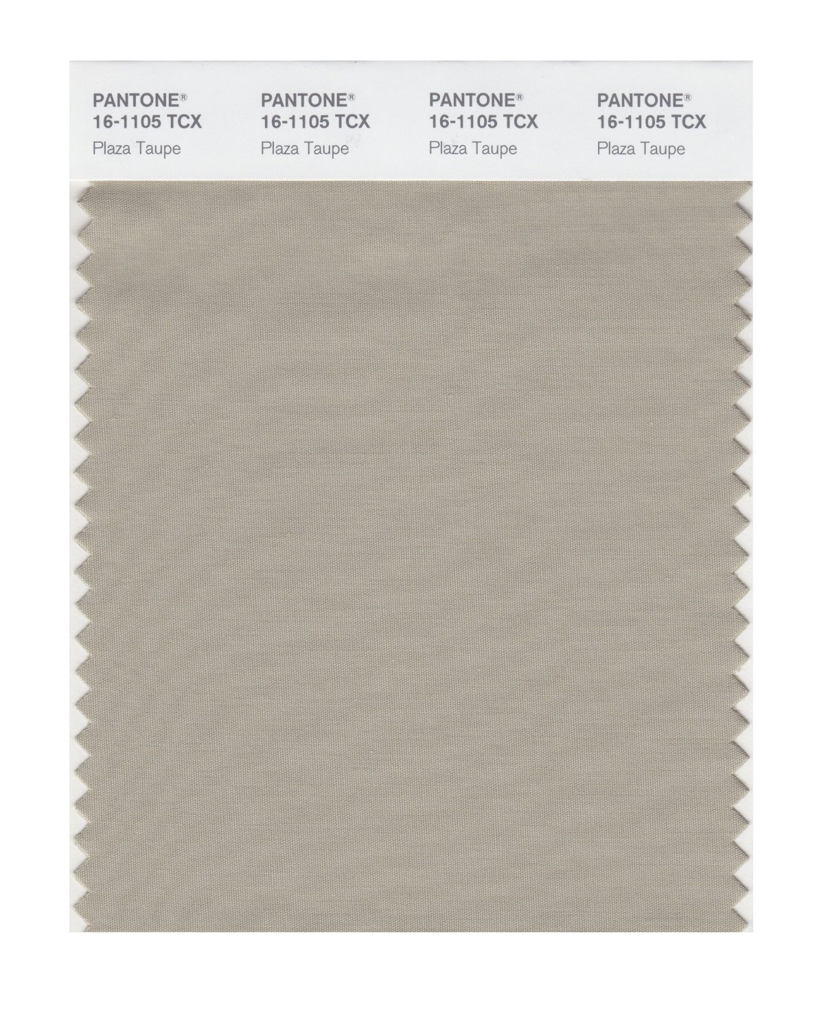 Pantone Cotton Swatch 16-1105 Plaza Taupe