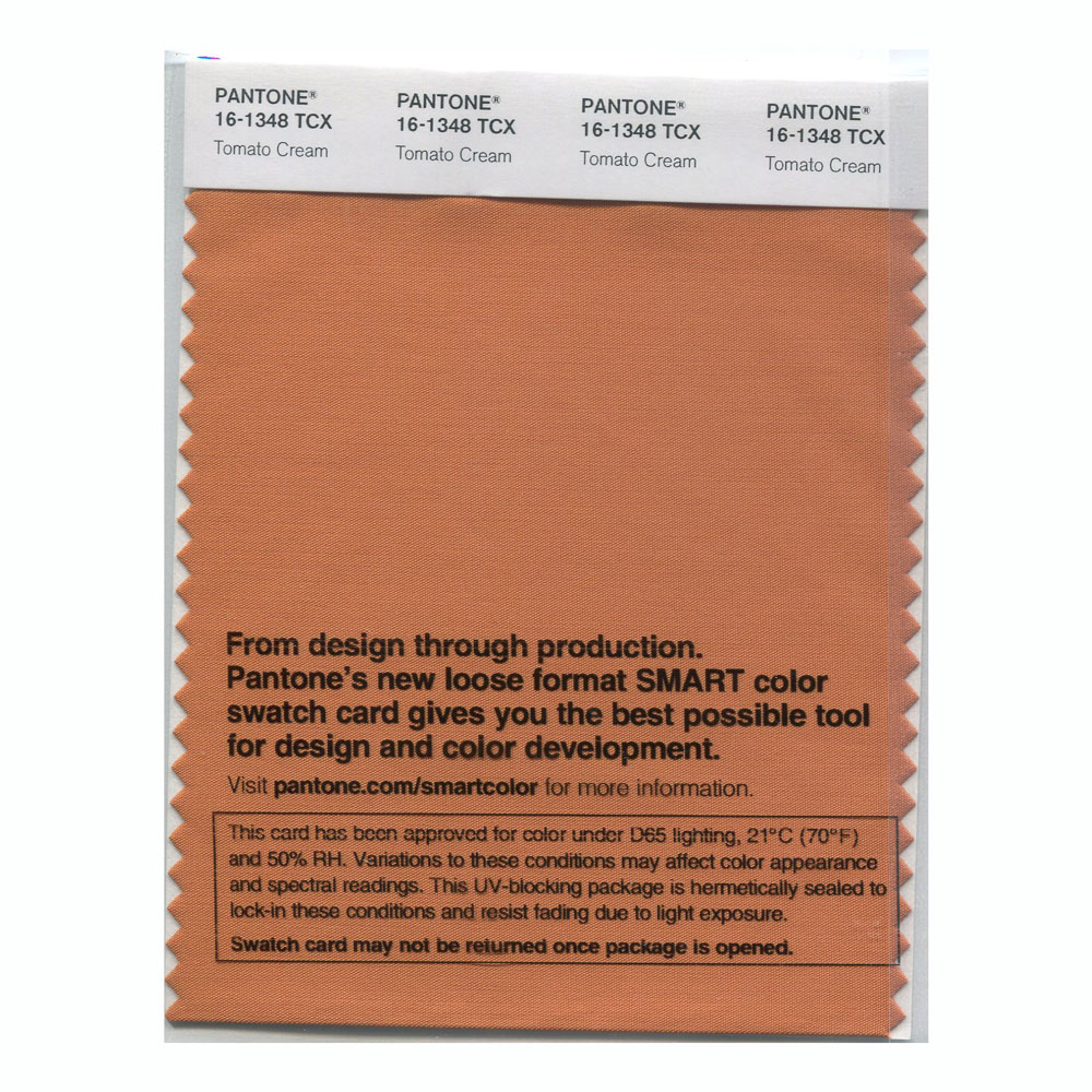 Pantone Cotton Swatch 16-1348 Tomato Cream