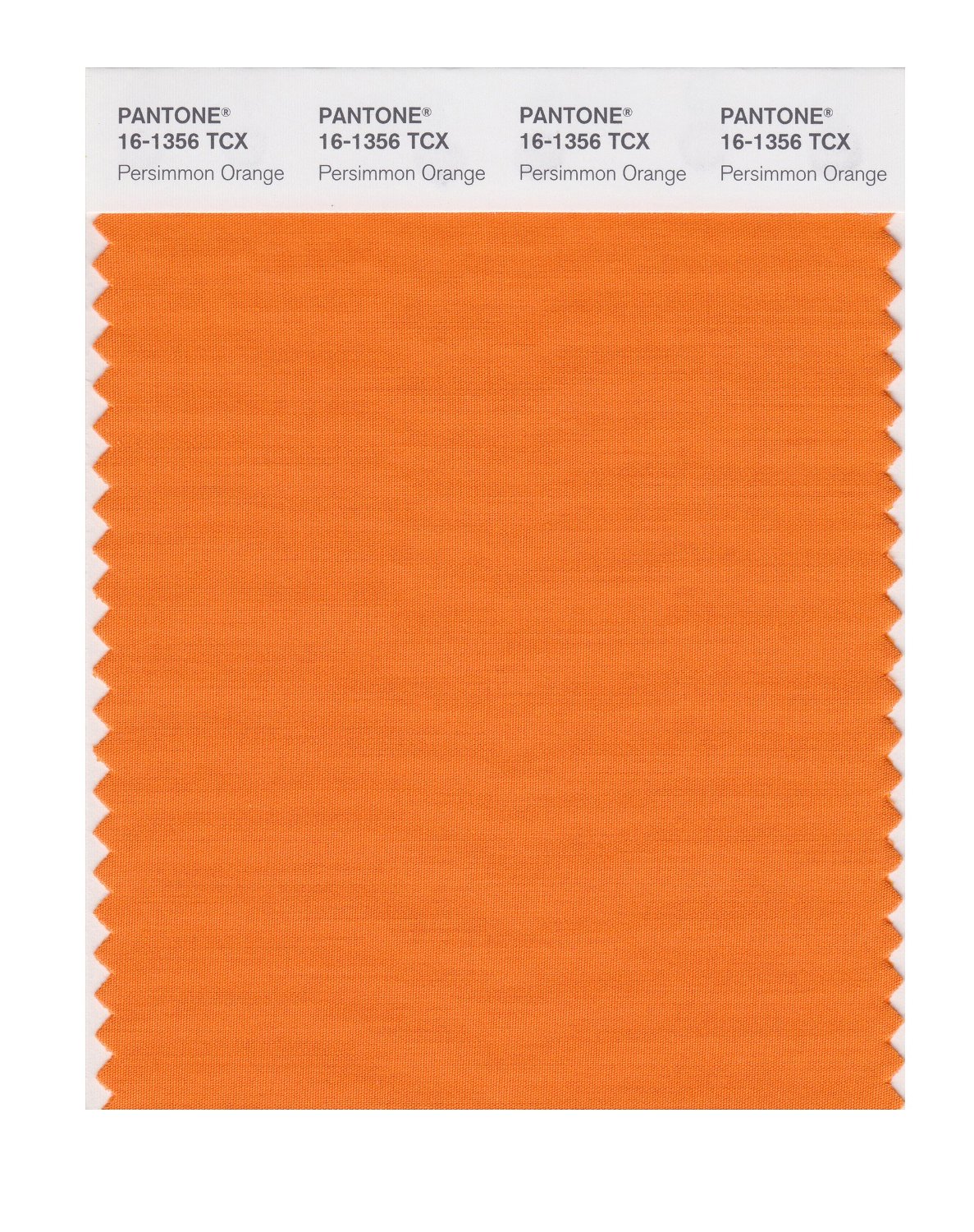 Pantone Cotton Swatch 16-1356 Persimmon Orang