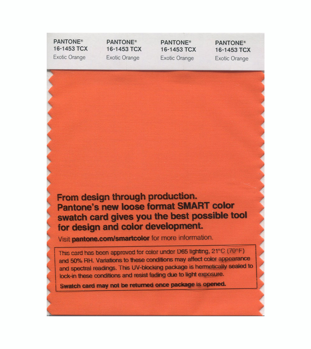 Pantone Cotton Swatch 16-1453 Exotic Orange