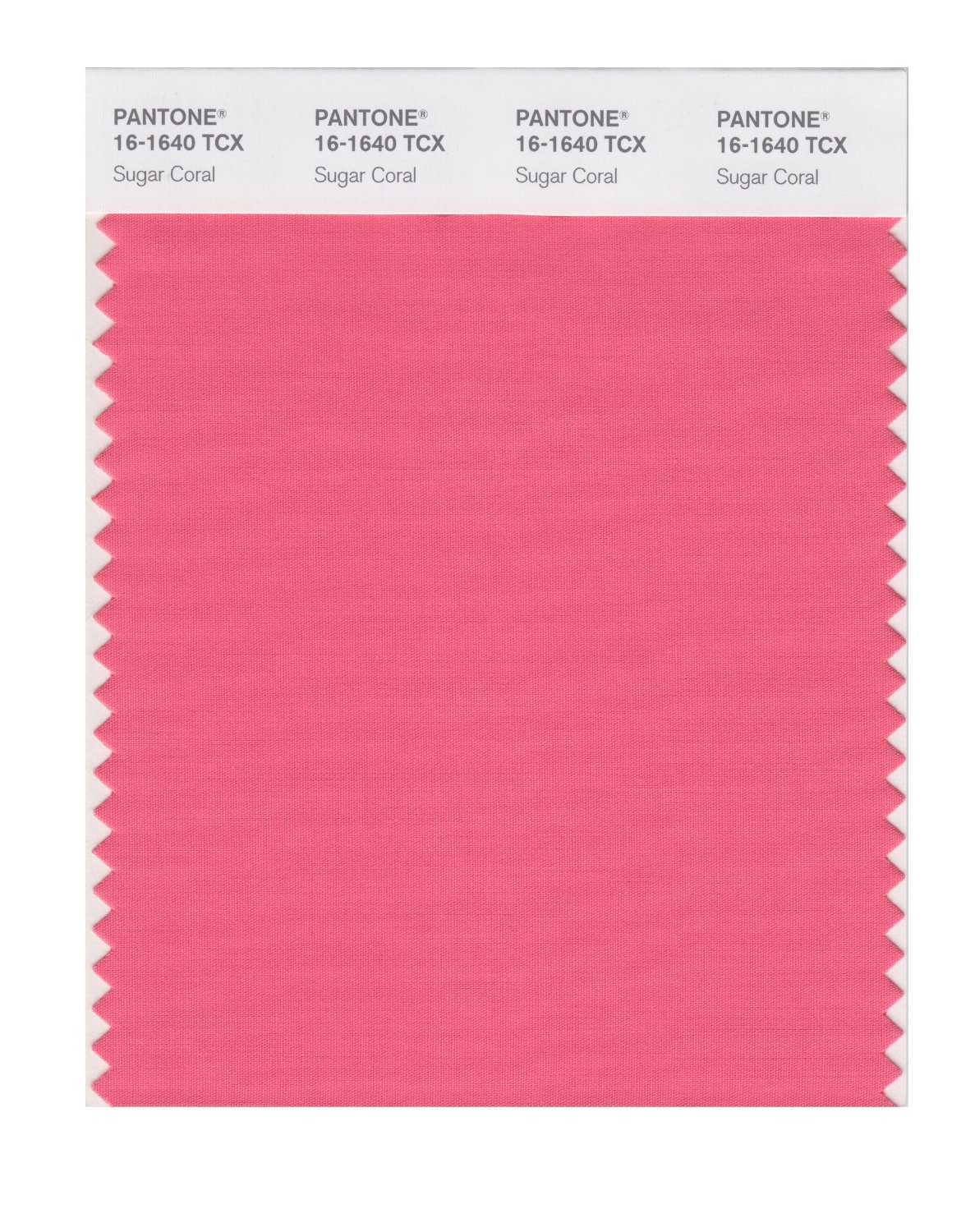 Pantone Cotton Swatch 16-1640 Sugar Coral