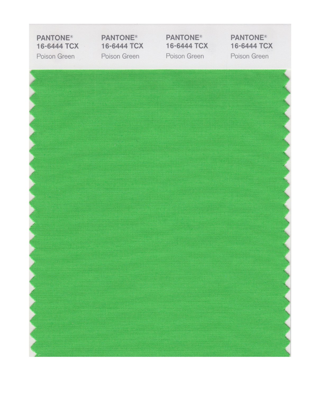 Pantone Cotton Swatch 16-6444 Poison Green