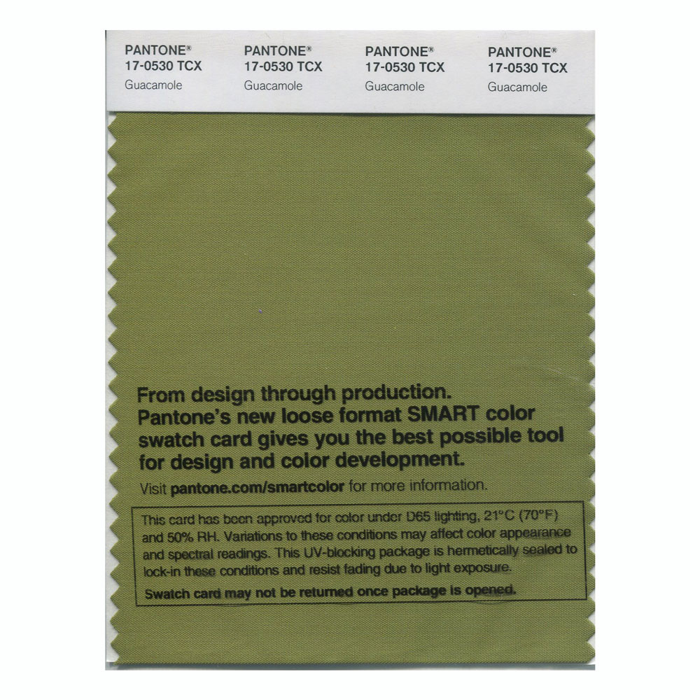 Pantone Cotton Swatch 17-0530 Guacamole