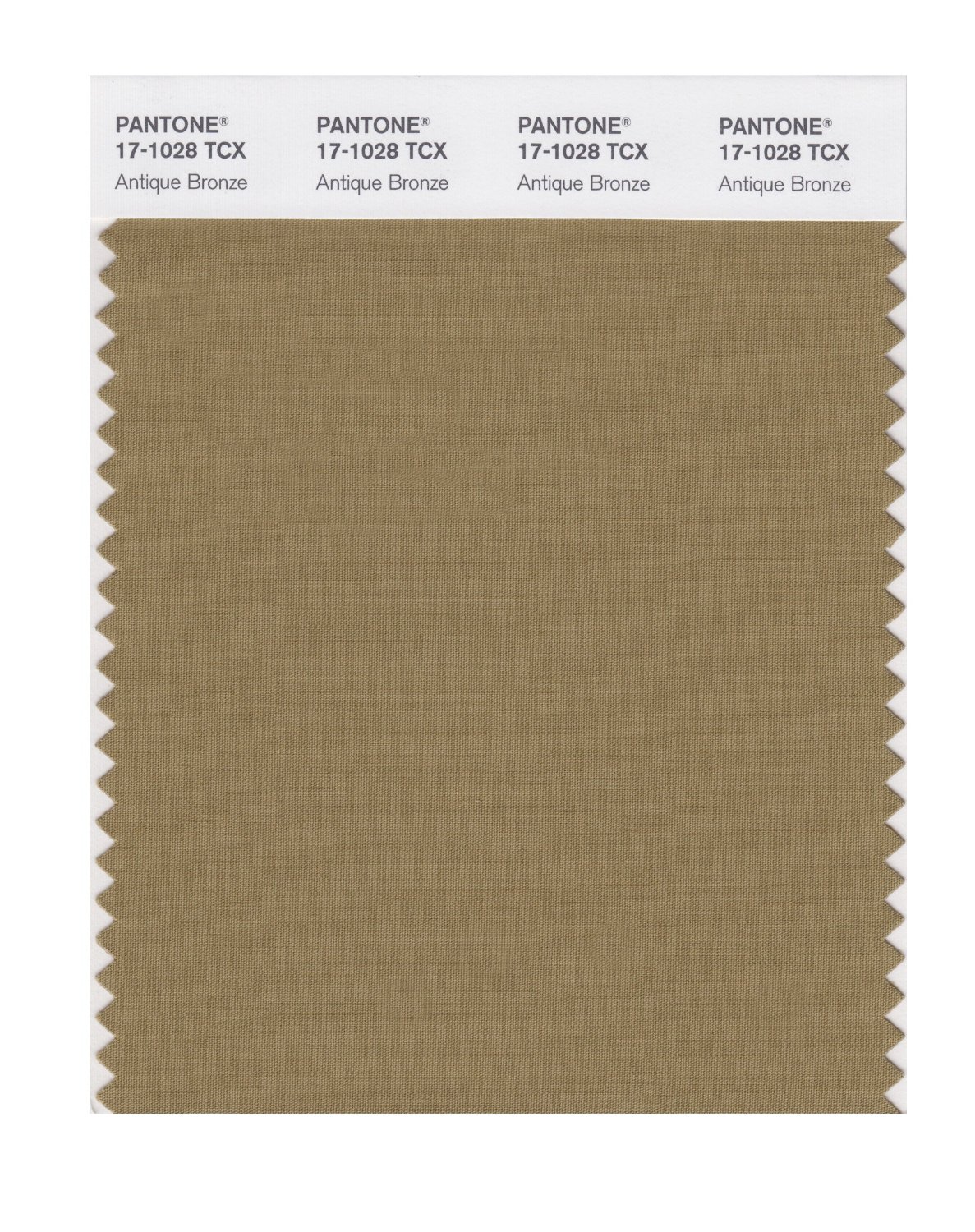 Pantone Cotton Swatch 17-1028 Antique Bronze