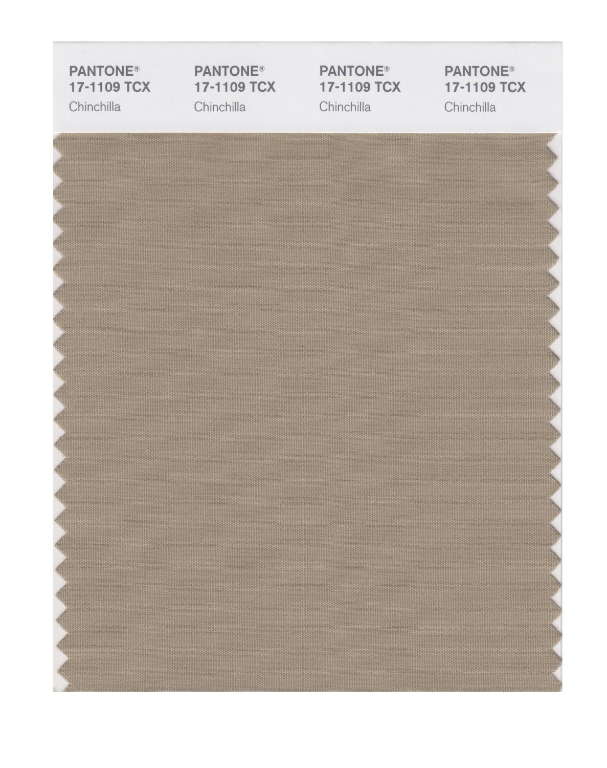 Pantone Cotton Swatch 17-1109 Chinchilla