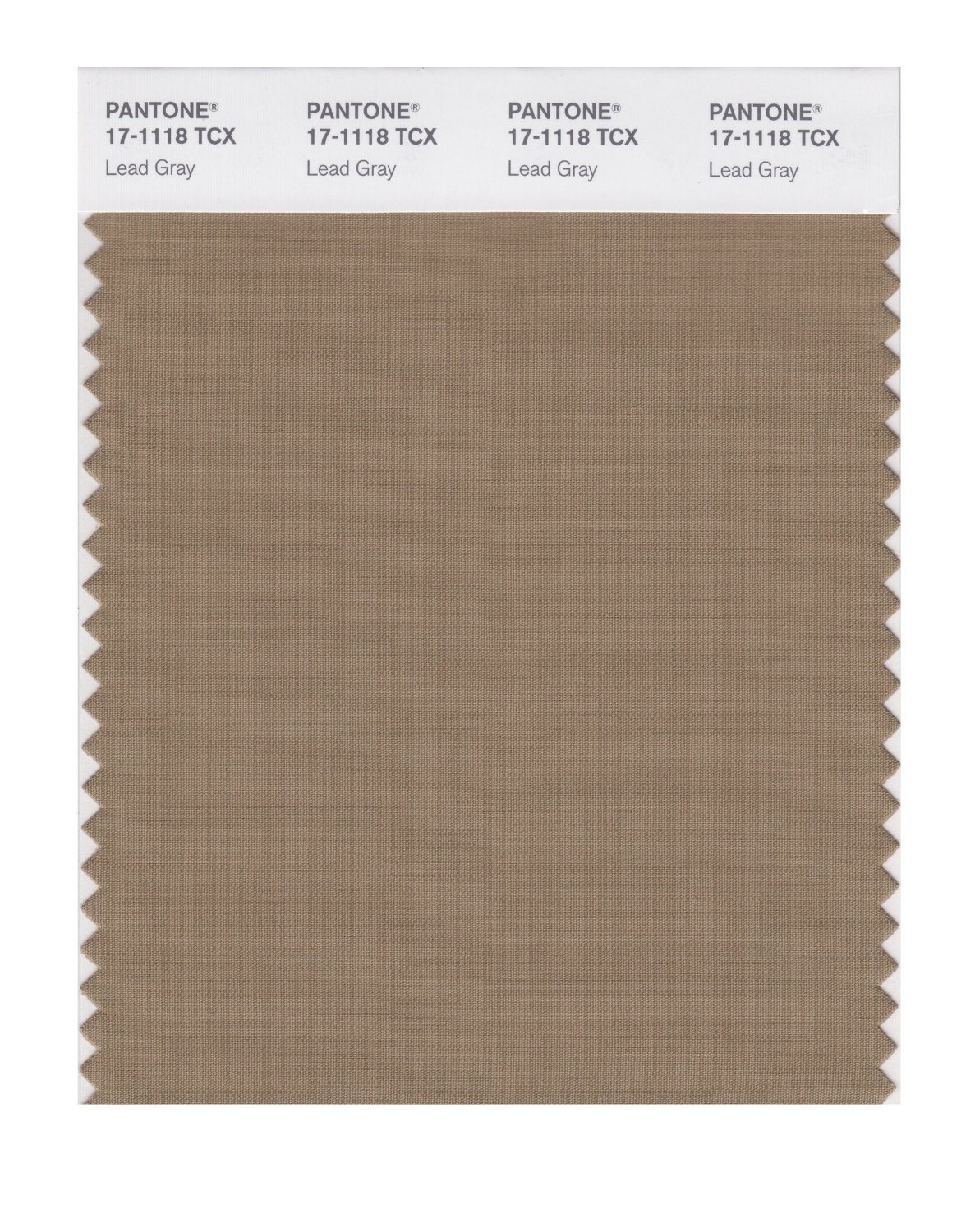 Pantone Cotton Swatch 17-1118 Lead Gray