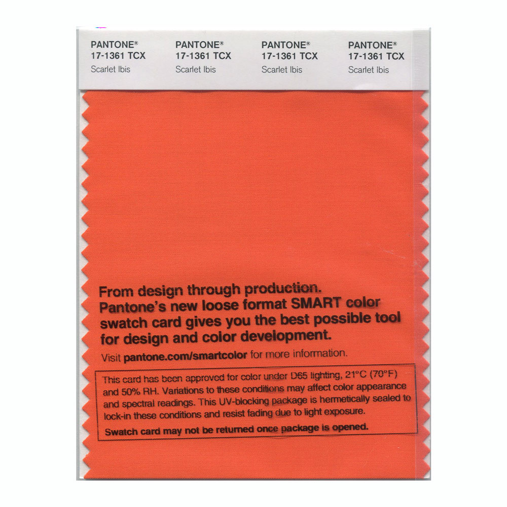 Pantone Cotton Swatch 17-1361 Scarlet Ibis