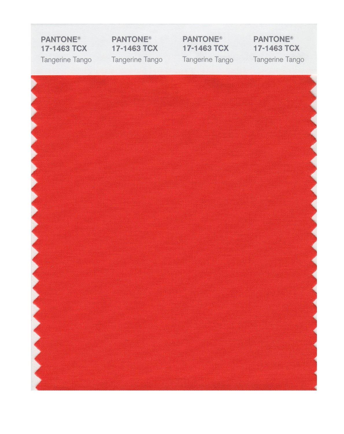 Pantone Cotton Swatch 17-1463 Tangerine Tango