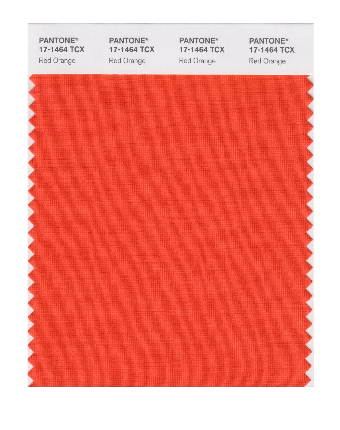 Pantone Cotton Swatch 17-1464 Red Orange